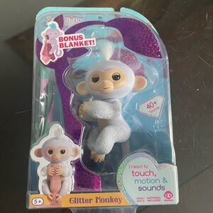 Glitter Monkey - White and Silver